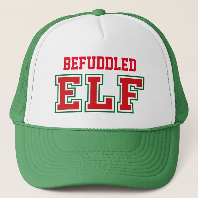 Befuddled Christmas ELF Trucker Hat (Front)