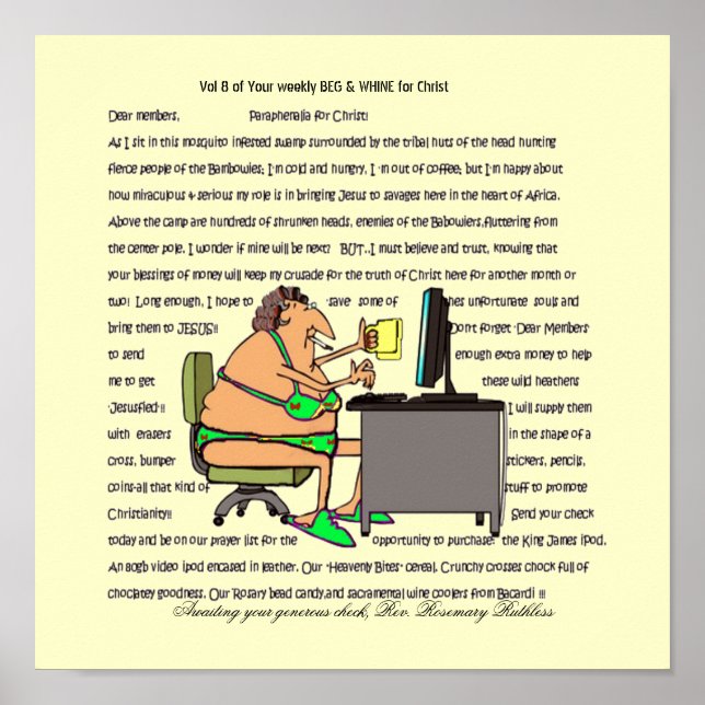 BEG-A-THON'S FOR MONEY REALITY CHECK POSTER (Front)