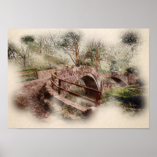Beggar's Bridge Glaisdale - Atmospheric Yorkshire Poster (Front)