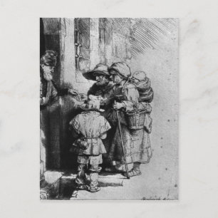 Beggars on the Doorstep of a House, 1648 Postcard