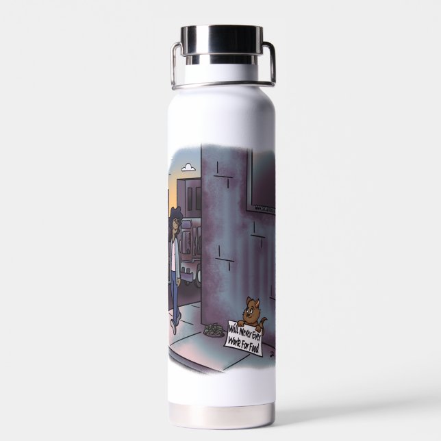 Begging Cat Water Bottle (Back)