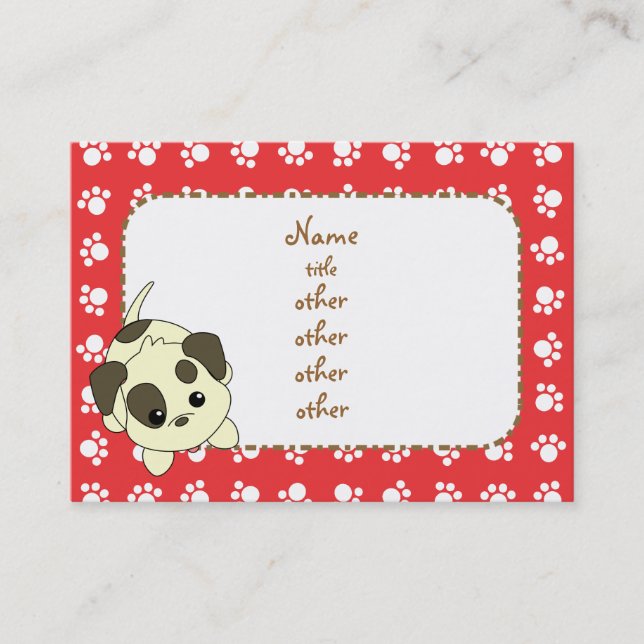 Begging Puppy Paws Business Card (Front)