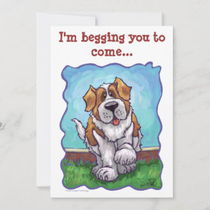 Begging St. Bernard Party Invite