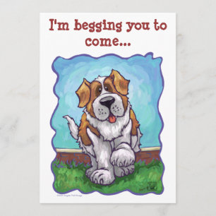 Begging St. Bernard Party Invite