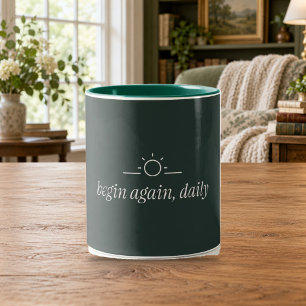 Begin Again Daily Forest Green Mindfulness Mug