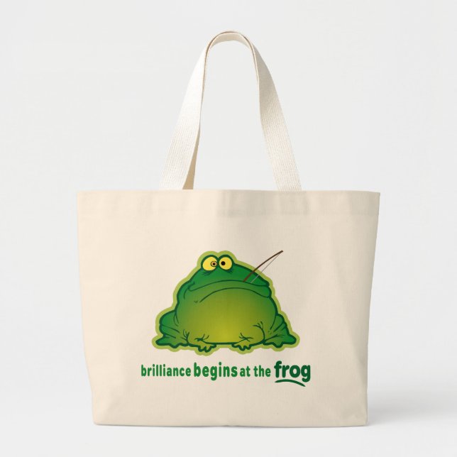 Begin At The Frog Funny Orchestra Joke Large Tote Bag (Front)