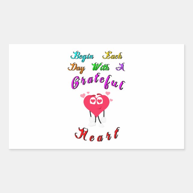 Begin Each Day September With 29 A Grateful Heart Rectangular Sticker (Front)