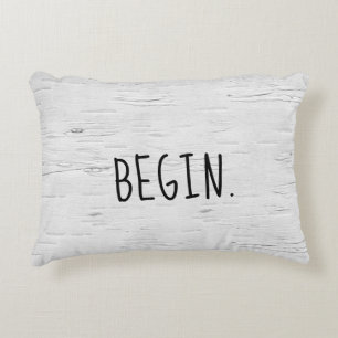 BEGIN Text On Birch Tree Accent Pillow