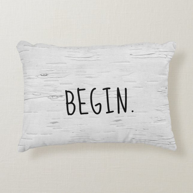 BEGIN Text On Birch Tree  Accent Pillow (Front)