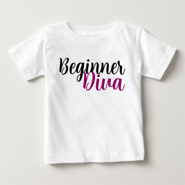 Beginner Diva Typography Baby T-Shirt (Front)