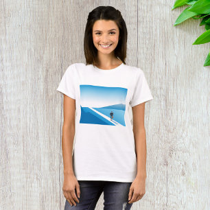 Beginning Journey Blue Road Womens T-Shirt