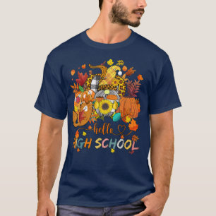 Beginning Of Autumn Fall Teacher Sunflower Hello H T-Shirt