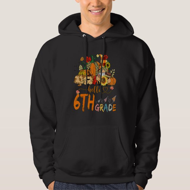 Beginning Of Autumn Fall Teacher Sunflower Hello S Hoodie (Front)