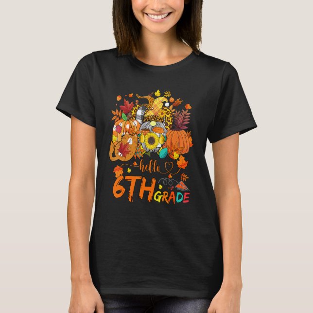Beginning Of Autumn Fall Teacher Sunflower Hello S T-Shirt (Front)