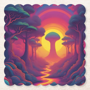 Beginning of The Fall Art Paper Coaster