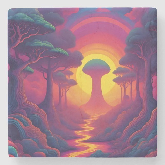 Beginning of The Fall Art Stone Coaster (Front)