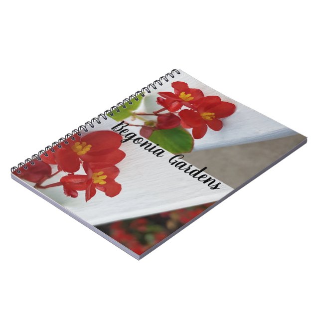 Begonia Flower Garden Notebook (Left Side)