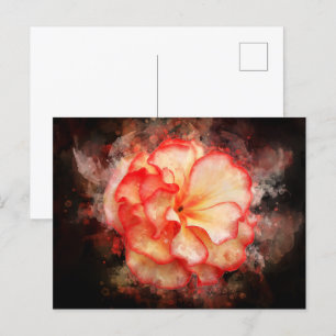 Begonia flower watercolor - bb3 postcard