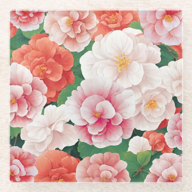 Begonia Flowers Coaster (Front)