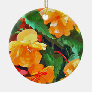BEGONIAS CERAMIC ORNAMENT