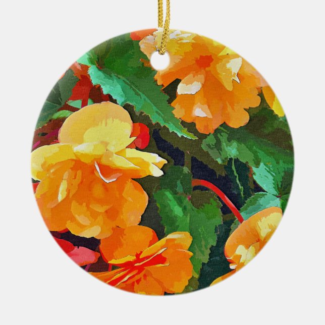 BEGONIAS CERAMIC ORNAMENT (Front)