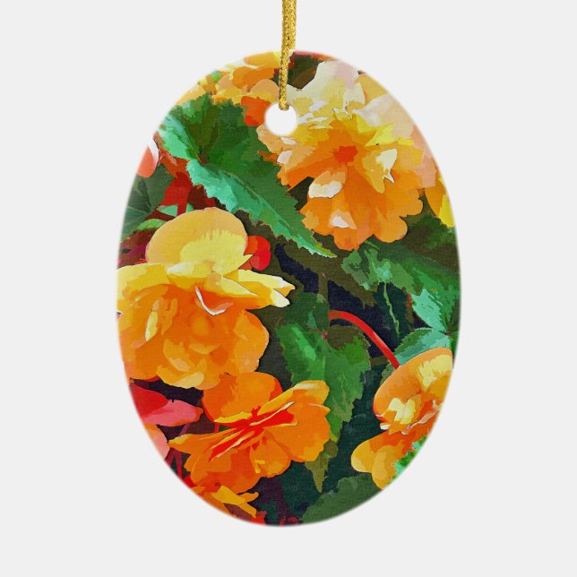 BEGONIAS CERAMIC TREE DECORATION (Front)
