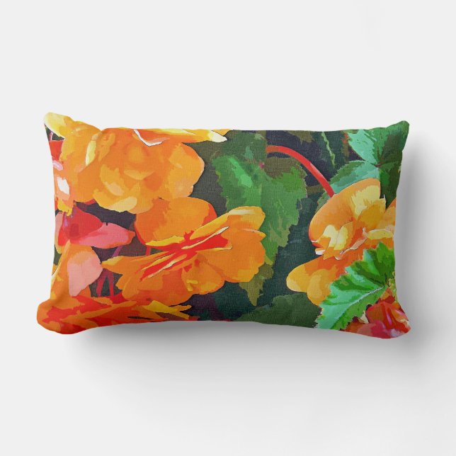 BEGONIAS LUMBAR CUSHION (Front)