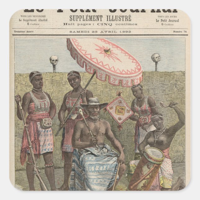 Behanzin  King of Dahomey Square Sticker (Front)