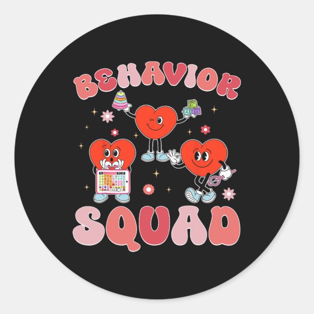 Behavior Squad Aby Therapist Valentine Behavioral  Classic Round Sticker (Front)