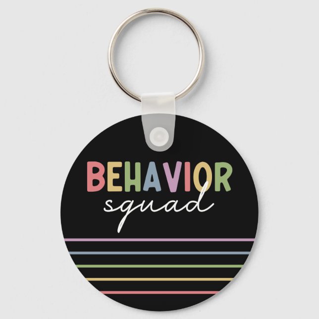 Behavior Squad | Behavior Therapist ABA Therapist Key Ring (Front)