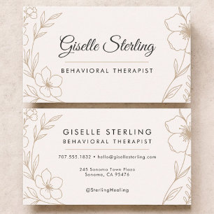 Behavioral Therapist Botanical Floral Business Card