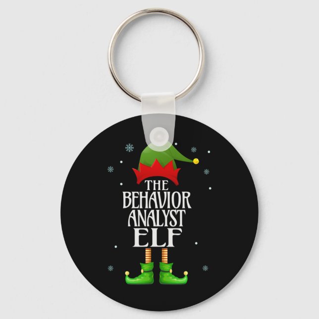 Behaviour Analyst Elf Xmas Funny Family Matching C Key Ring (Front)