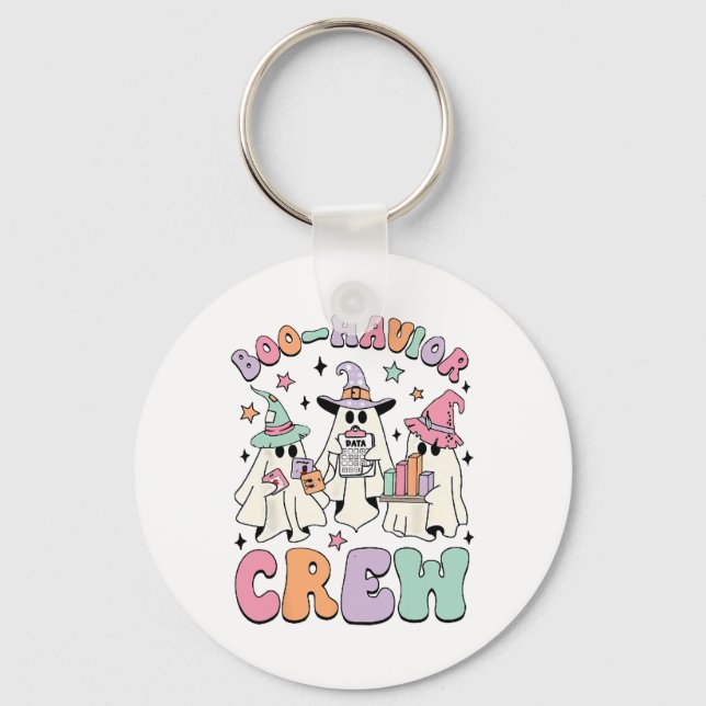 Behaviour Analyst Halloween Aba Cute Ghost Boo-hav Key Ring (Front)