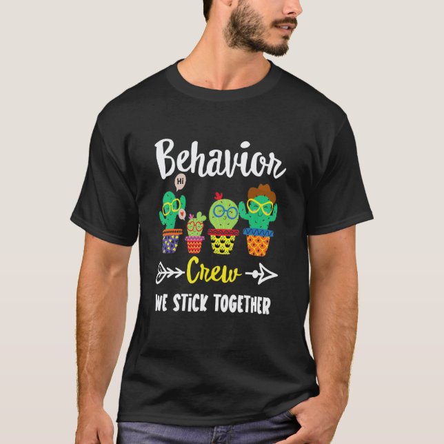 Behaviour Crew  Cactus Team Behaviour Teacher Squa T-Shirt (Front)
