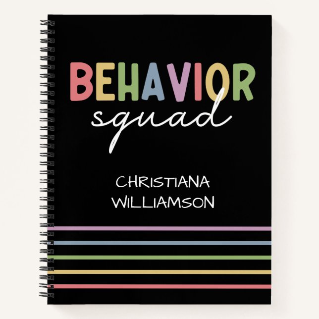 Behaviour Squad | Behaviour Therapist ABA Therapis Notebook (Front)
