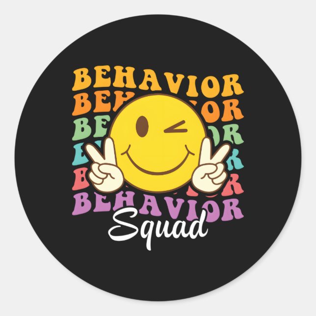 Behaviour Squad Rbt Therapy Therapist Behaviour Wa Classic Round Sticker (Front)