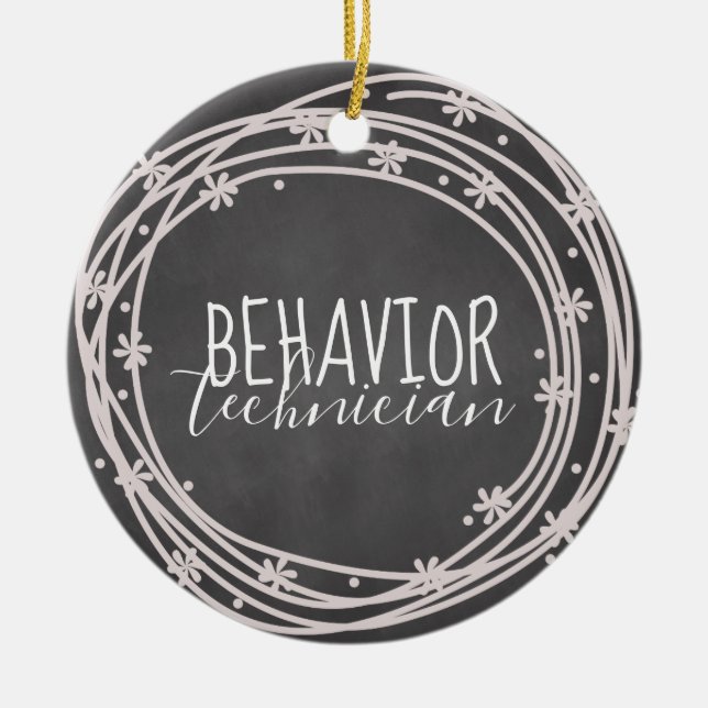 Behaviour Technician Ornament, Behaviour Tech, RBT Ceramic Ornament (Front)