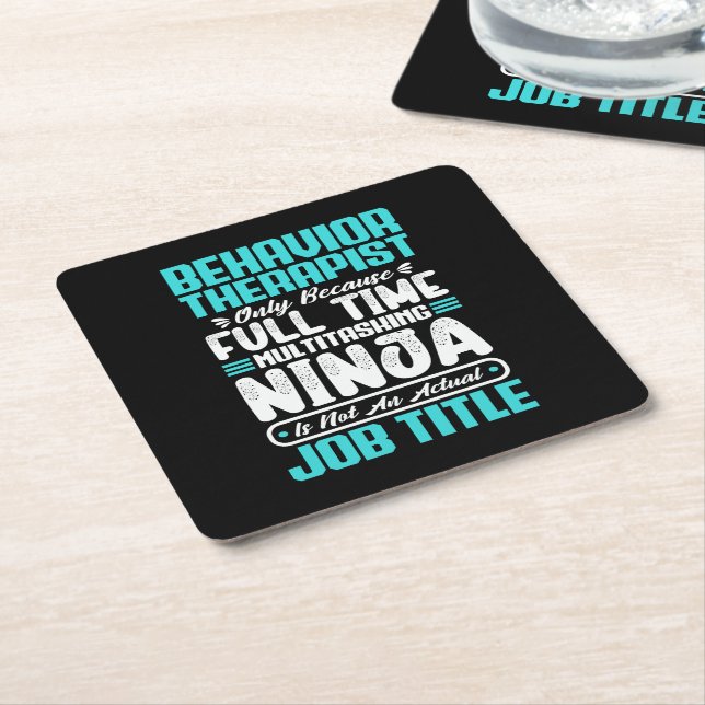 Behaviour Therapist Job Title Profession Career Square Paper Coaster (Angled)
