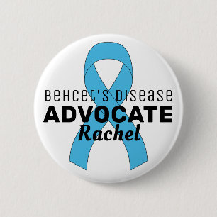 Behcet's Disease Advocate Ribbon White Button