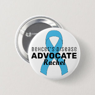 Behcet's Disease Advocate Ribbon White Button
