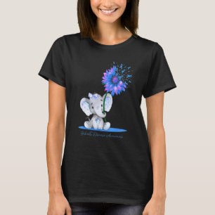 Behcets Disease Awareness Cute Elephant Sunflower T-Shirt