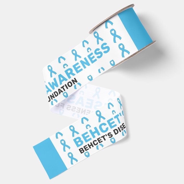 Behcet's Disease Awareness Pattern Ribbon Grosgrain Ribbon (Front+Back)