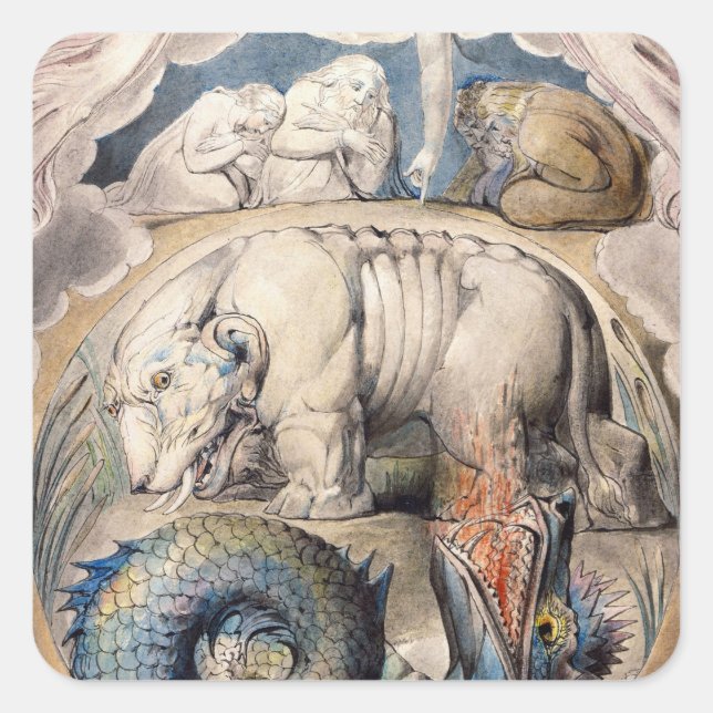 Behemoth And Leviathan William Blake 1825 Square Sticker (Front)