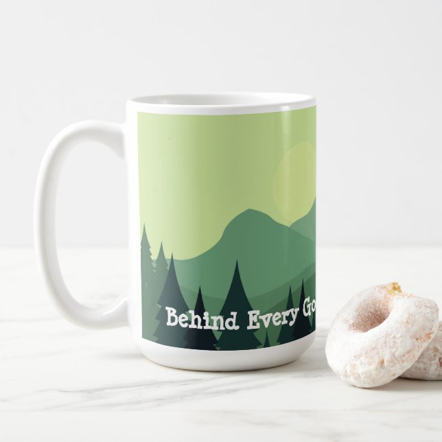 Behind every good kid is a great mum coffee mug (With Donut)