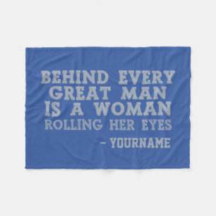 Behind Every Man custom colour & name fleece Blanket