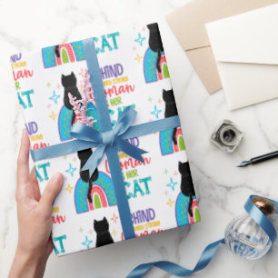 Behind Every Strong Woman Is Her Cat Wrapping Paper