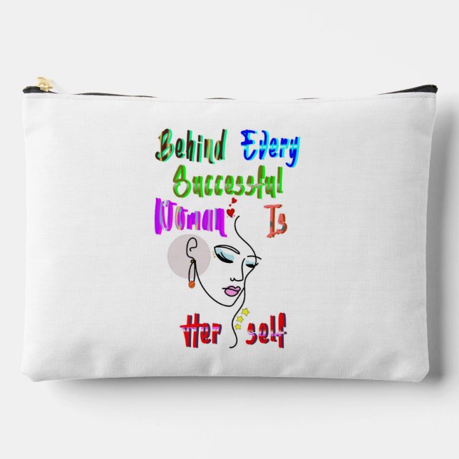 Behind Every Successful Woman Is Herself Accessory Pouch (Front)