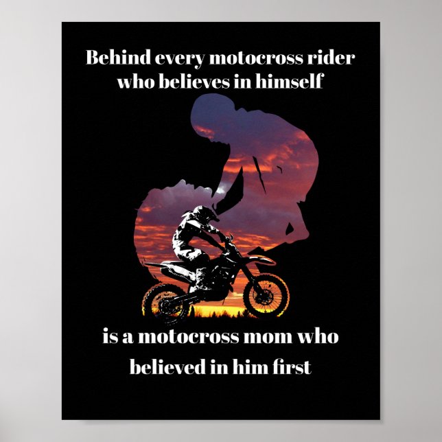 Behind Motocross Rider Who Believes In Himself Poster (Front)