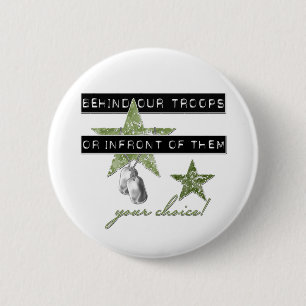 Behind Our Troops Or In front Of Them 6 Cm Round Badge
