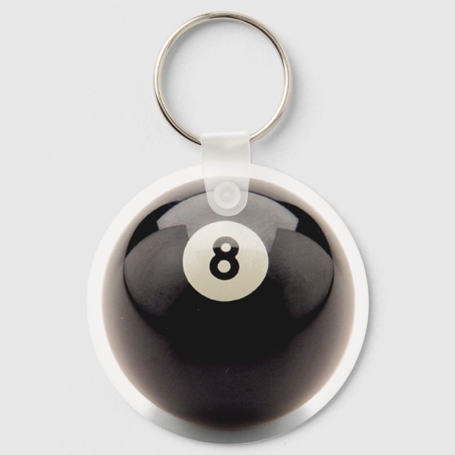 Behind the 8 ball eight pool billiards key chain (Front)